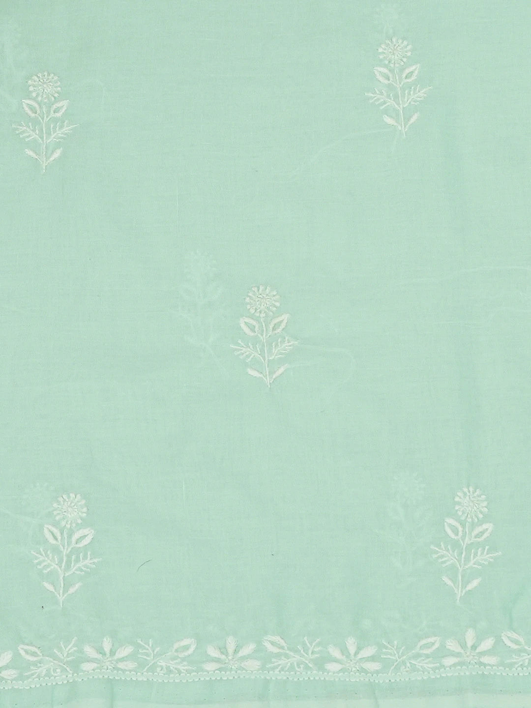 Ada Hand Embroidered Sea Green Cotton Lucknowi Chikankari Unstitched Suit Piece 01A646060