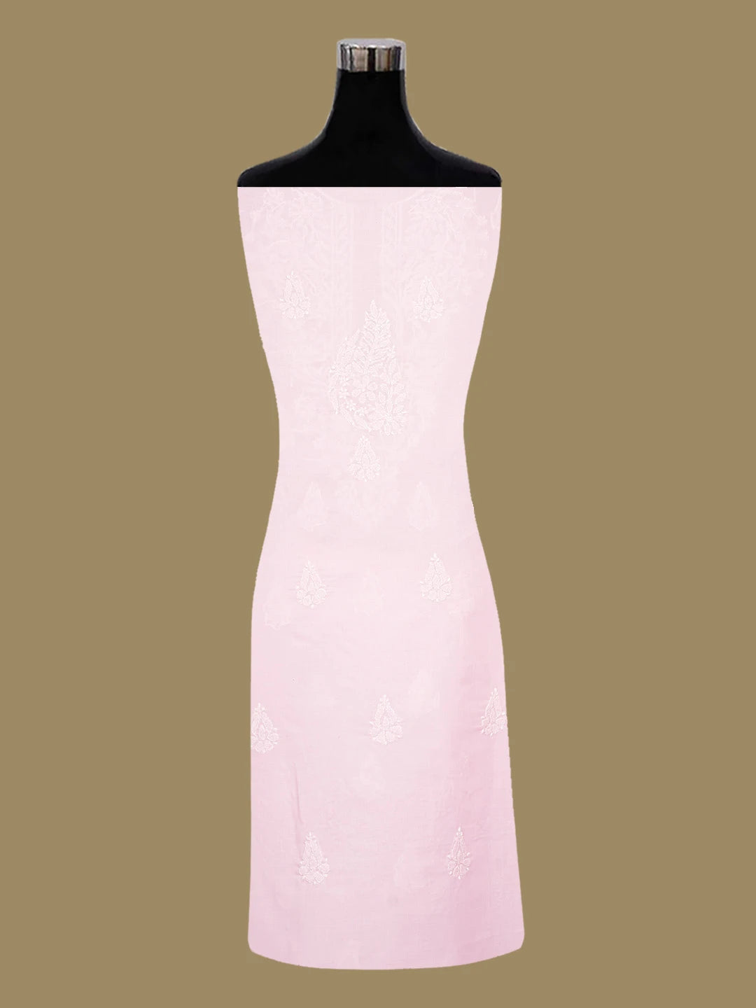 Ada Hand Embroidered Pink Cotton Lucknowi Chikankari Unstitched Suit Piece 01A677385