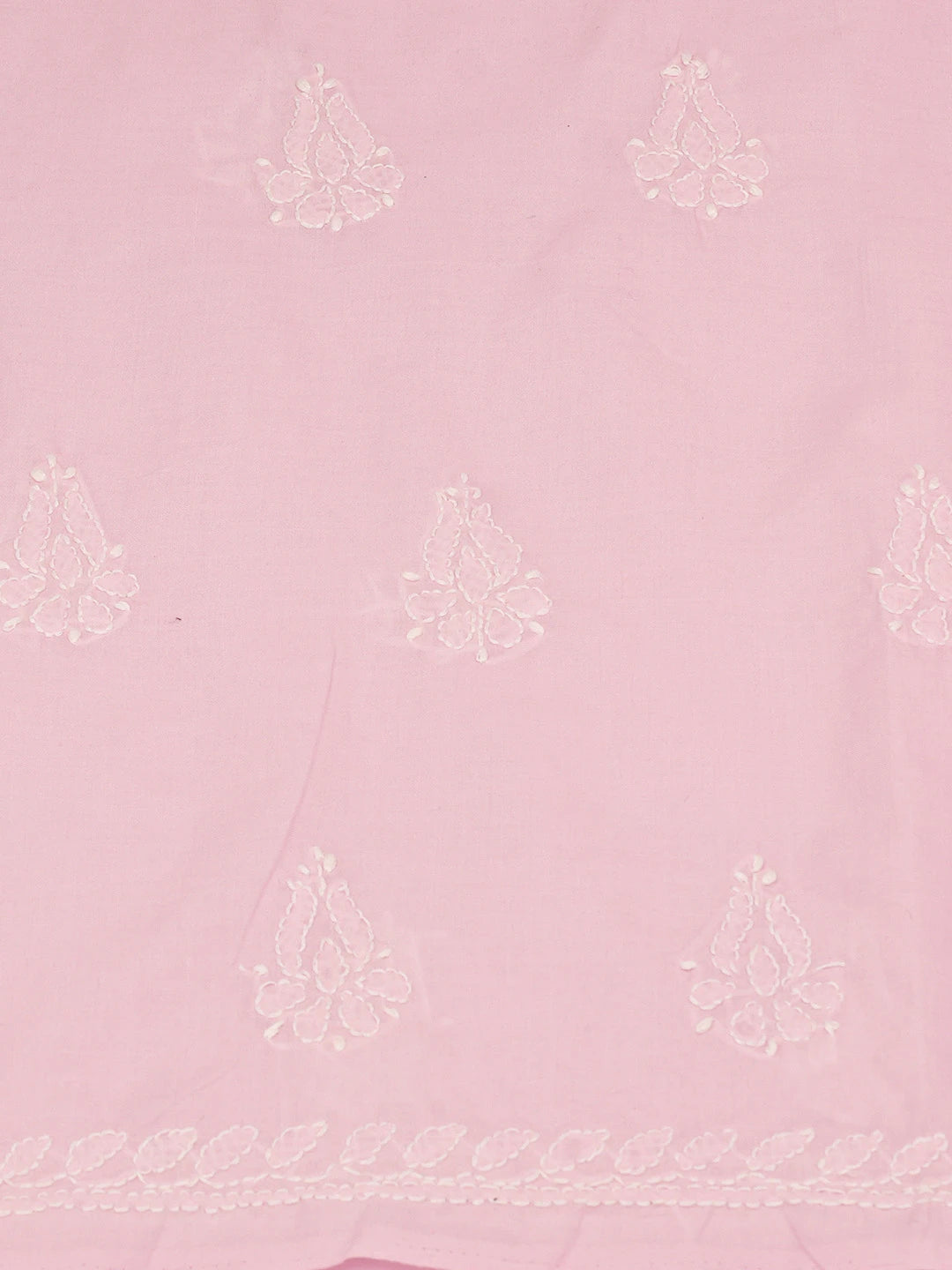 Ada Hand Embroidered Pink Cotton Lucknowi Chikankari Unstitched Suit Piece 01A677385