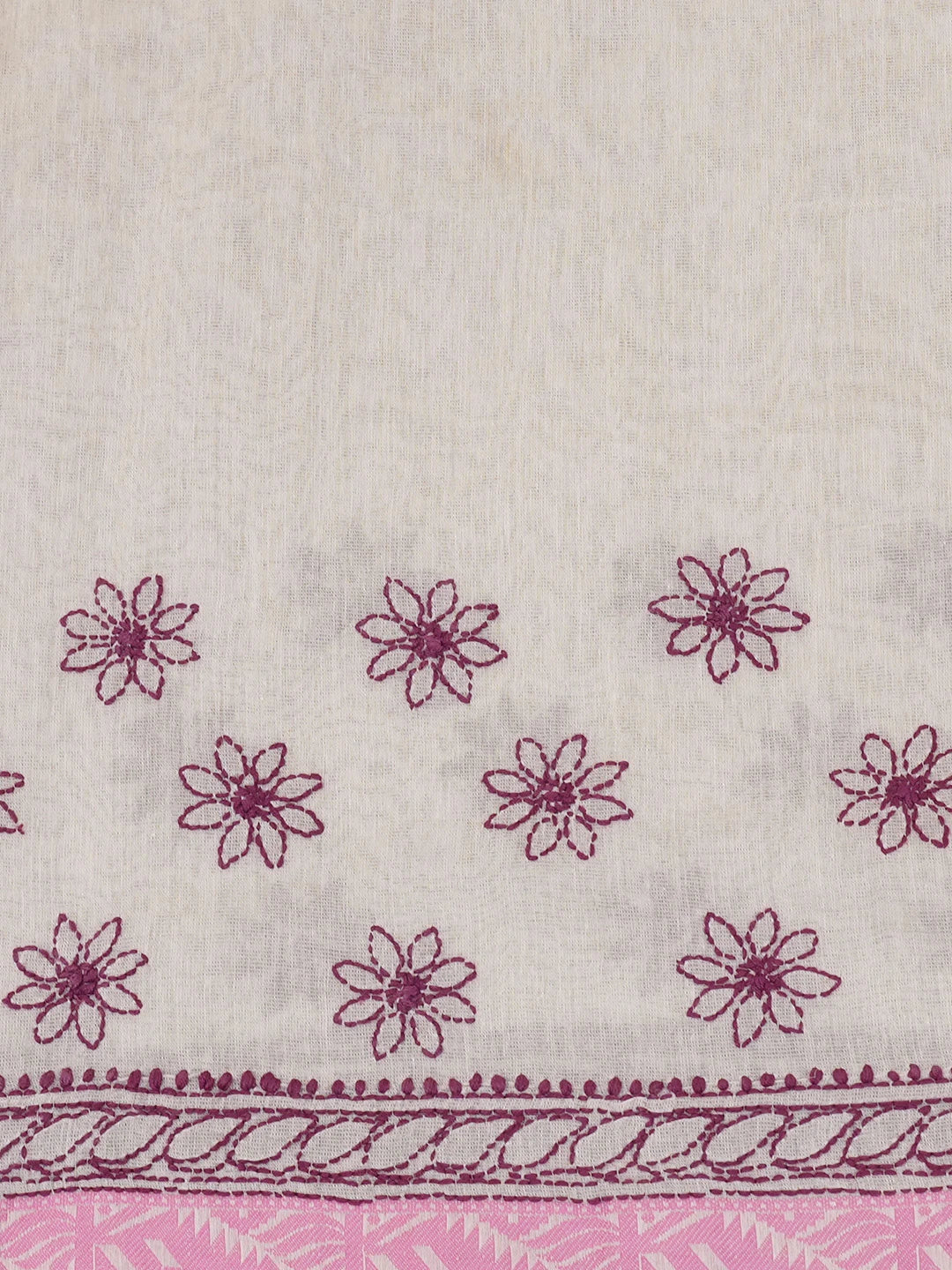 Ada Hand Embroidered Fawn Super Net Lucknowi Chikankari Saree With Blouse 01A675026