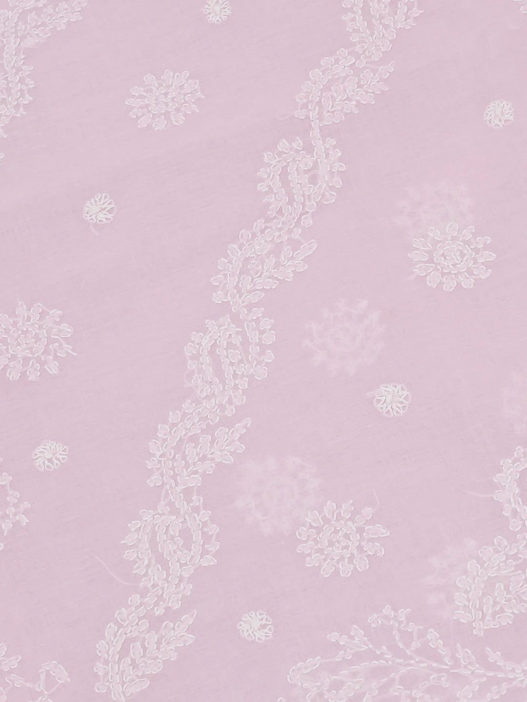 Ada Hand Embroidered Pink Cotton Lucknowi Chikankari Saree With Blouse 01A675118