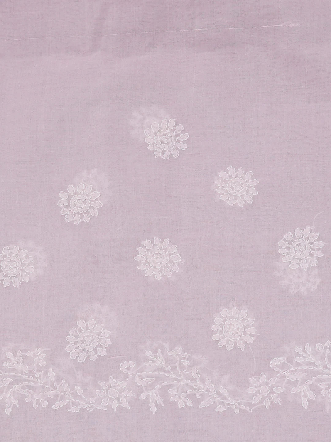 Ada Hand Embroidered Pink Cotton Lucknowi Chikankari Saree With Blouse 01A675118