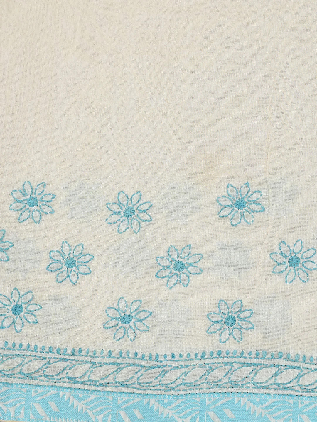 Ada Hand Embroidered Fawn Super Net Lucknowi Chikankari Saree With Blouse 01A675020