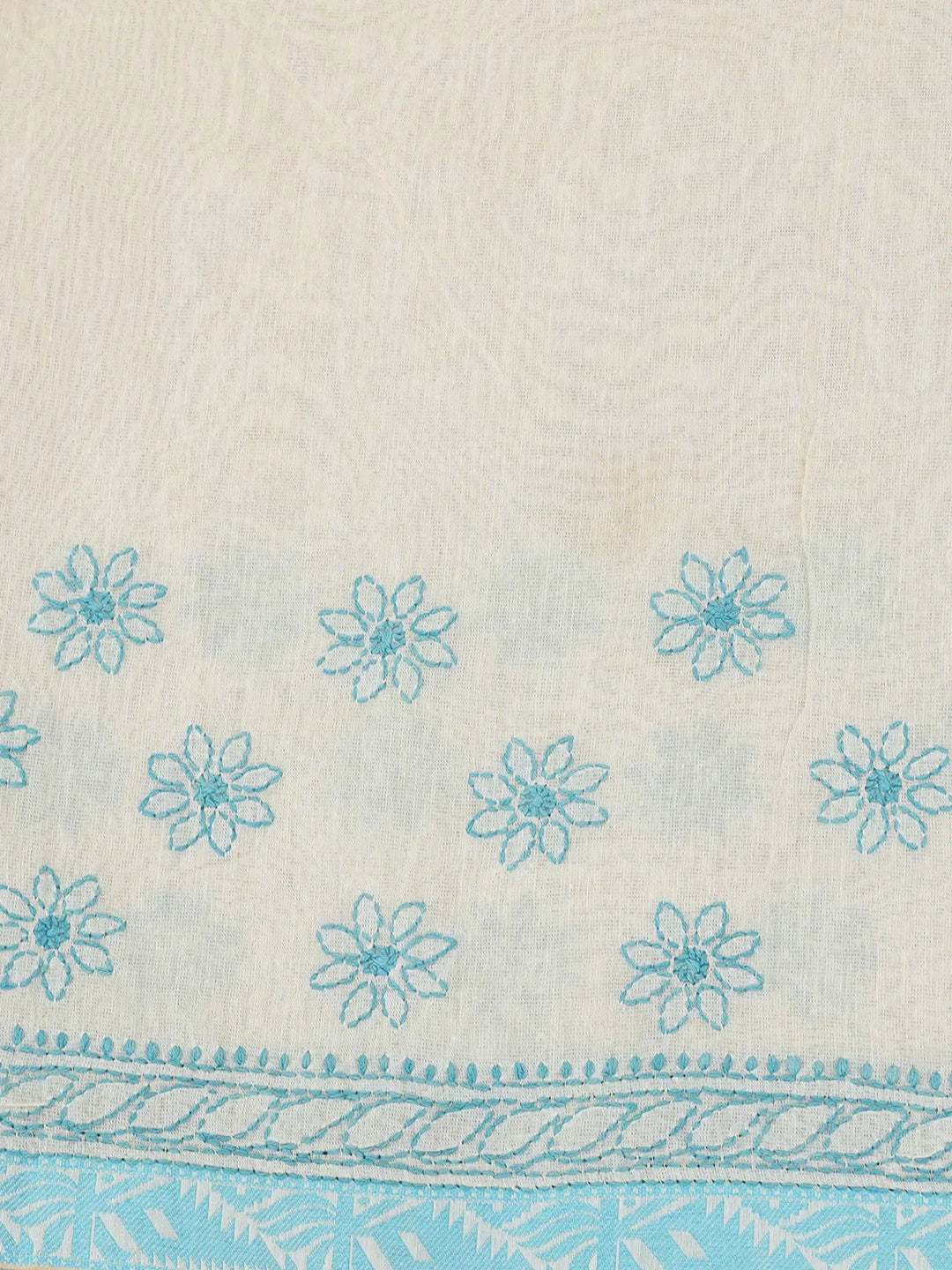 Ada Hand Embroidered Fawn Super Net Lucknowi Chikankari Saree With Blouse 01A675020