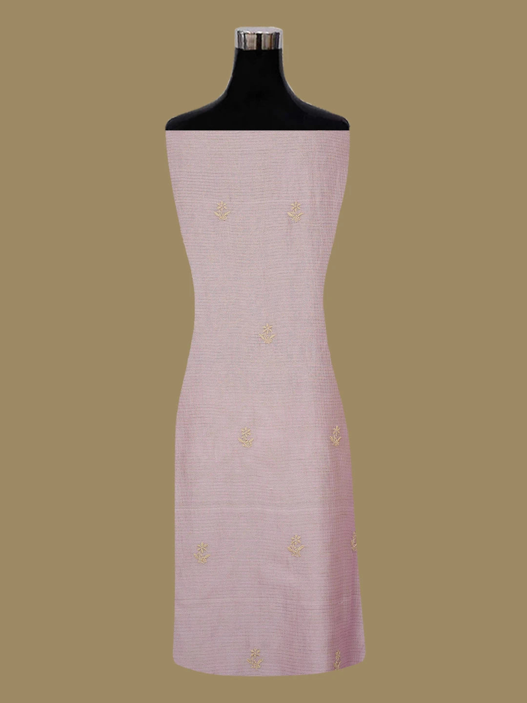 Ada Hand Embroidered Mauve Chanderi Lucknowi Chikankari Unstitched Kurta Dupatta Set 01A680054