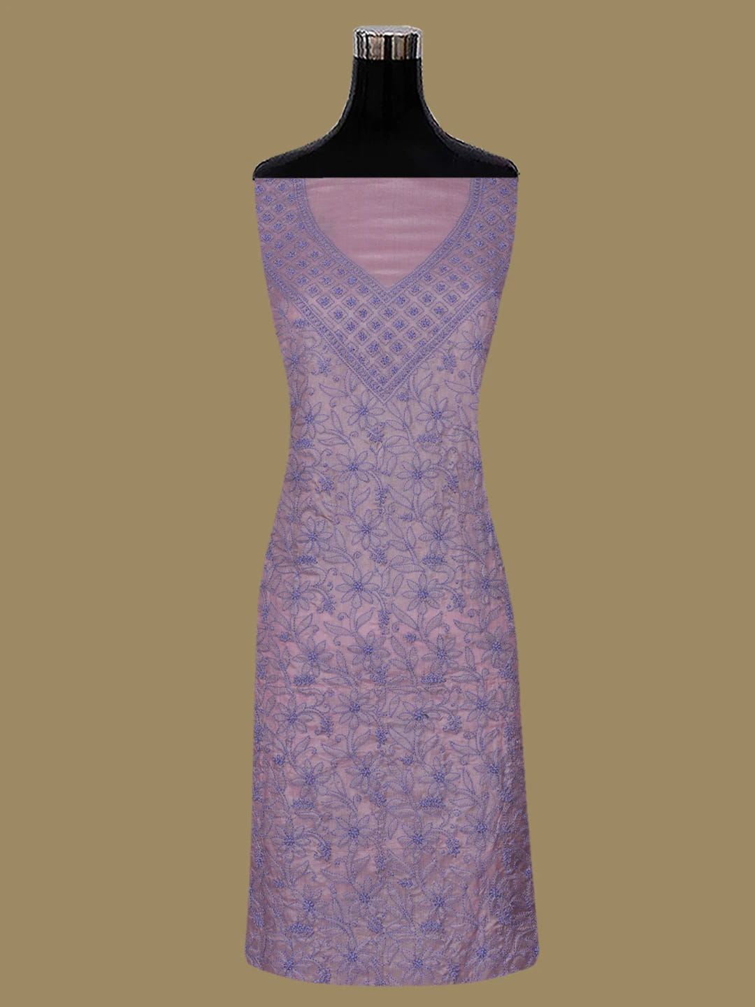 Ada Hand Embroidered Lavender Silk Lucknowi Chikankari Unstitched Suit Piece 01A669293