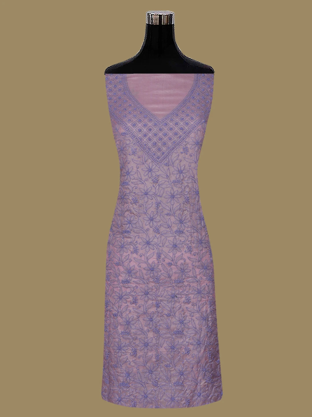 Ada Hand Embroidered Lavender Silk Lucknowi Chikankari Unstitched Suit Piece 01A669293