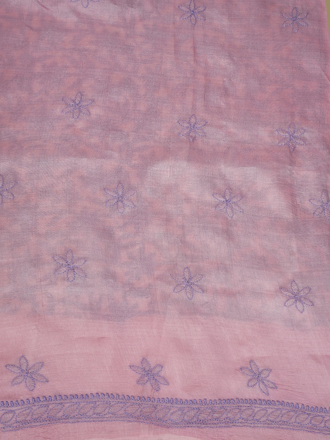 Ada Hand Embroidered Lavender Silk Lucknowi Chikankari Unstitched Suit Piece 01A669293