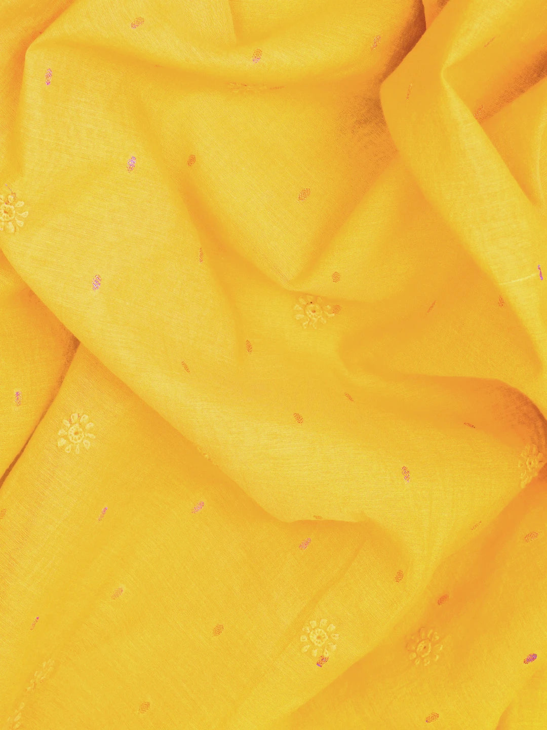 Ada Hand Embroidered Yellow Chanderi Lucknowi Chikankari Unstitched Men's Kurta Piece 01A649099