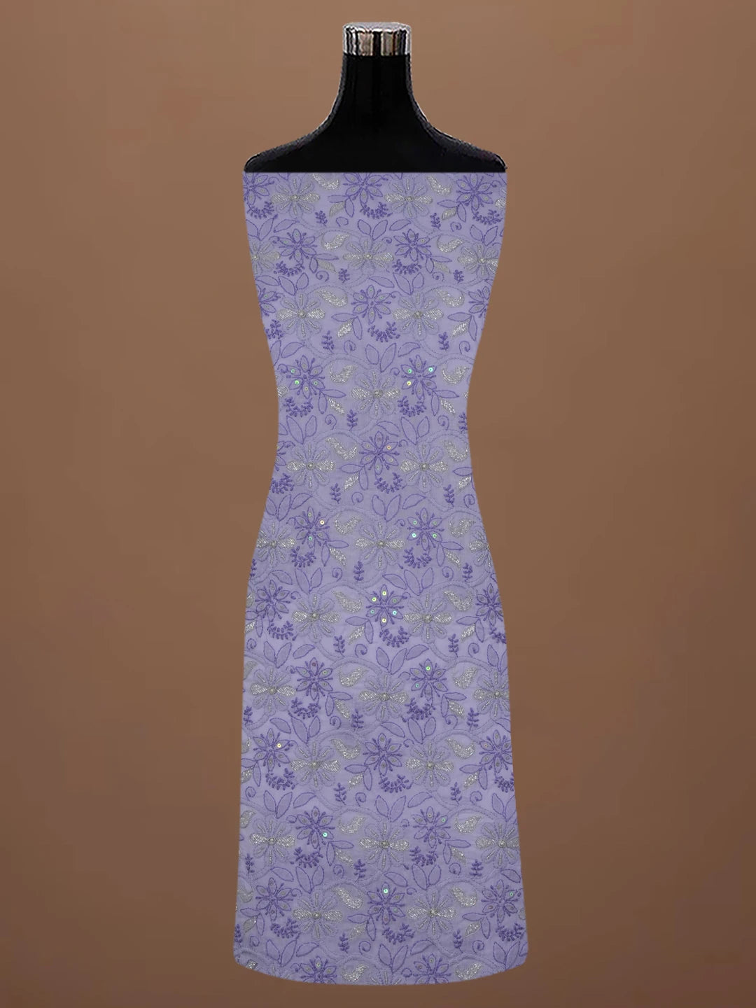 Ada Hand Embroidered Muave Cotton Lucknowi Chikankari Unstitched Suit Piece With Cutdana Work 01A678192