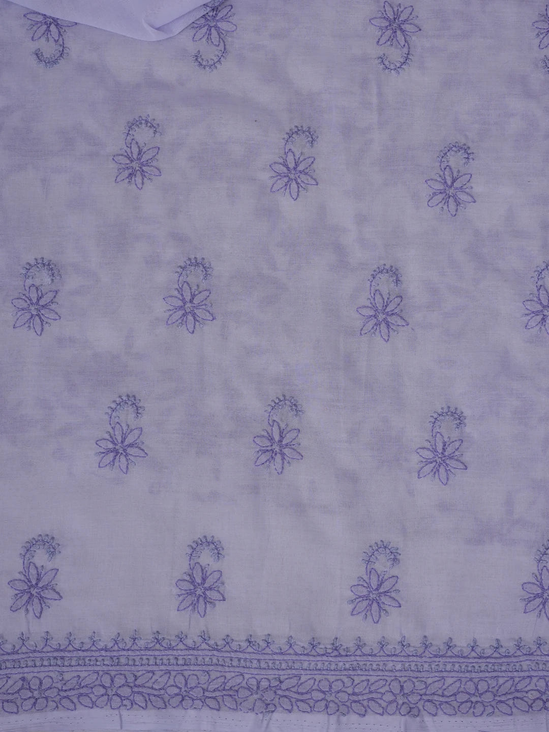 Ada Hand Embroidered Muave Cotton Lucknowi Chikankari Unstitched Suit Piece With Cutdana Work 01A678192