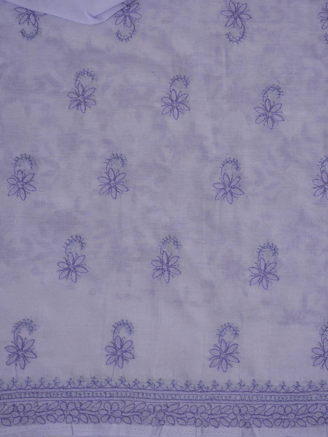 Ada Hand Embroidered Muave Cotton Lucknowi Chikankari Unstitched Suit Piece With Cutdana Work 01A678192
