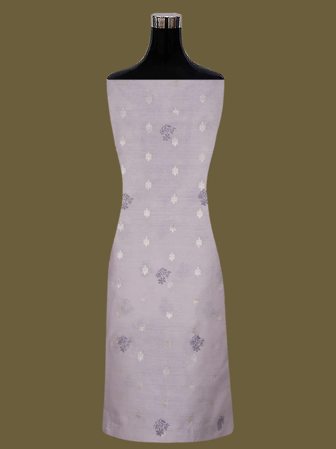 Ada Hand Embroidered Mauve Chanderi Lucknowi Chikankari Unstitched Kurta Dupatta Set 01A687425