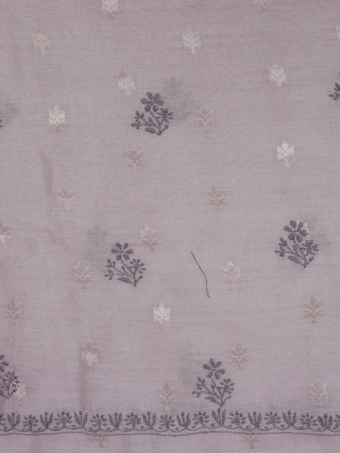 Ada Hand Embroidered Mauve Chanderi Lucknowi Chikankari Unstitched Kurta Dupatta Set 01A687425