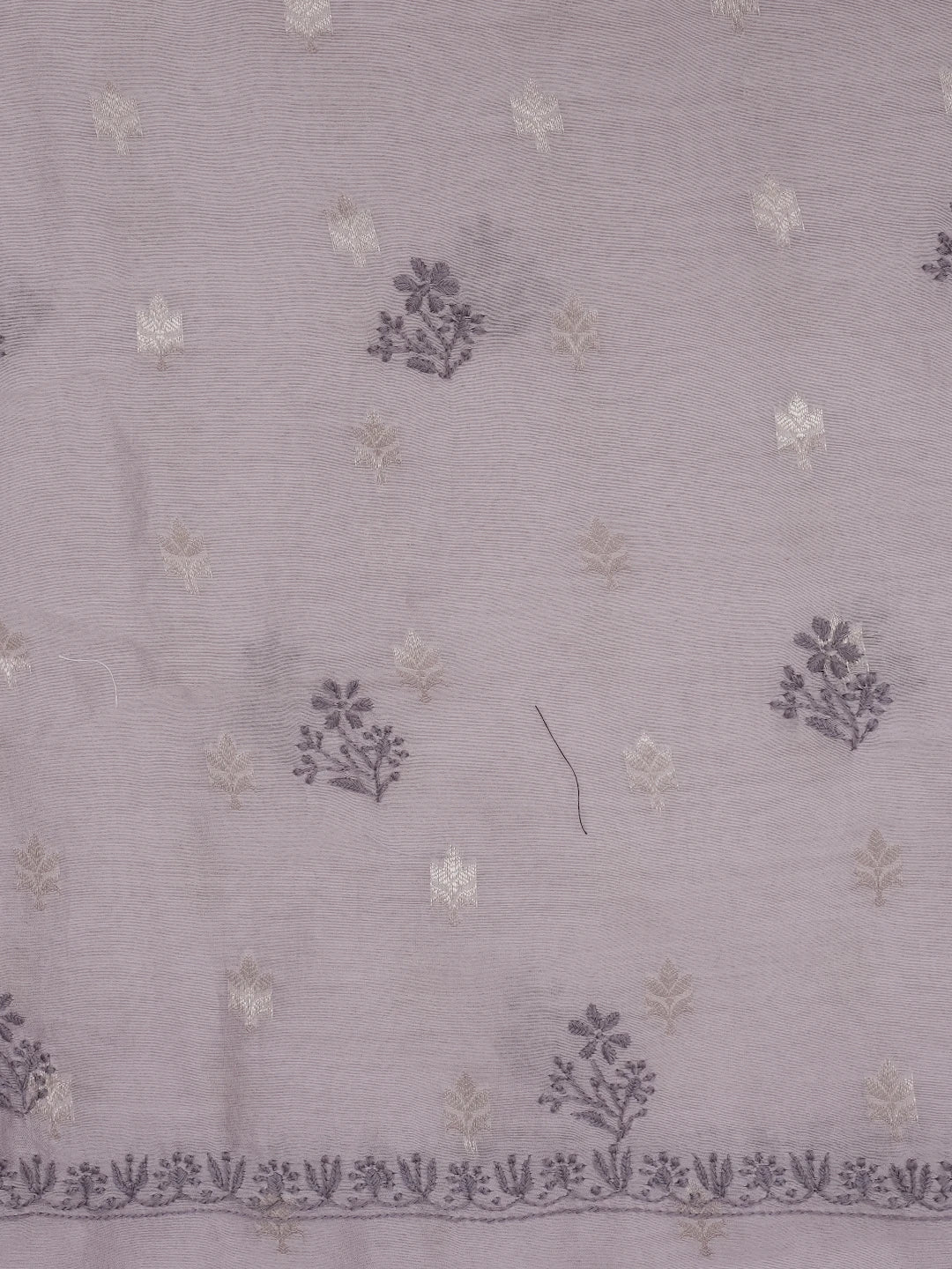 Ada Hand Embroidered Mauve Chanderi Lucknowi Chikankari Unstitched Kurta Dupatta Set 01A687425