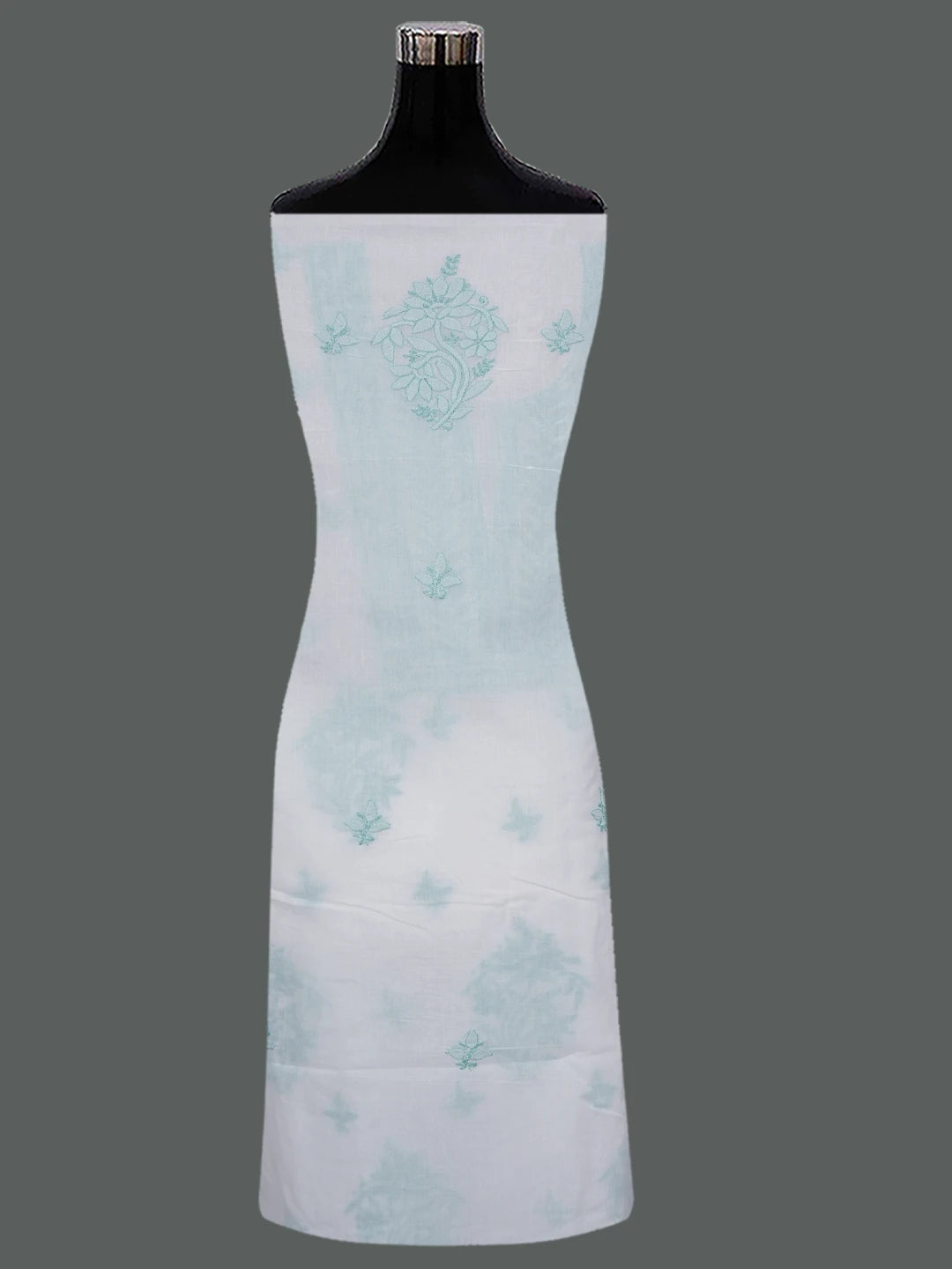 Ada Hand Embroidered White Cotton Lucknowi Chikankari Unstitched Suit Piece 01A688421