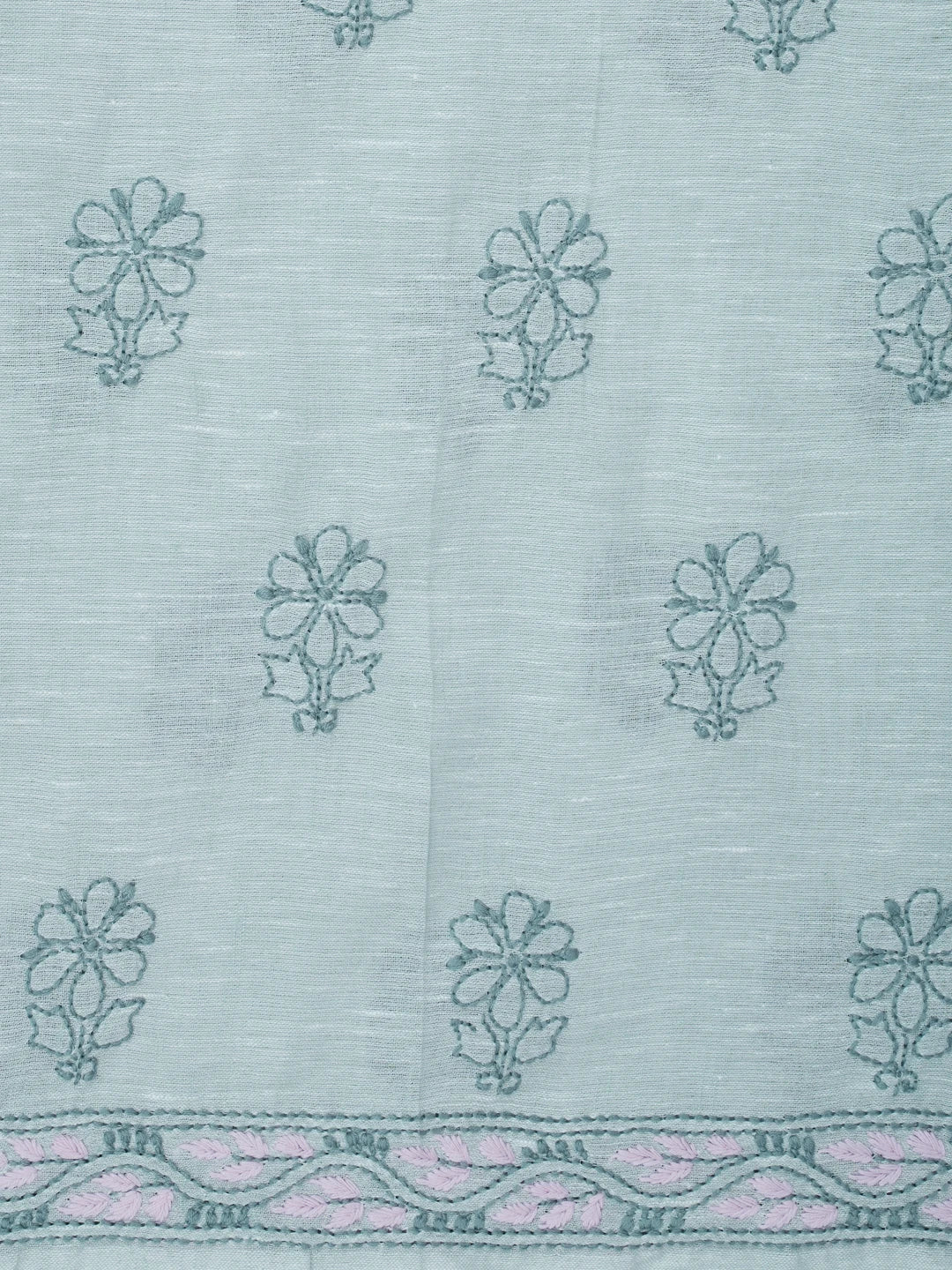 Ada Hand Embroidered Grey Linen Lucknowi Chikankari Unstitched Suit Piece 01A688437