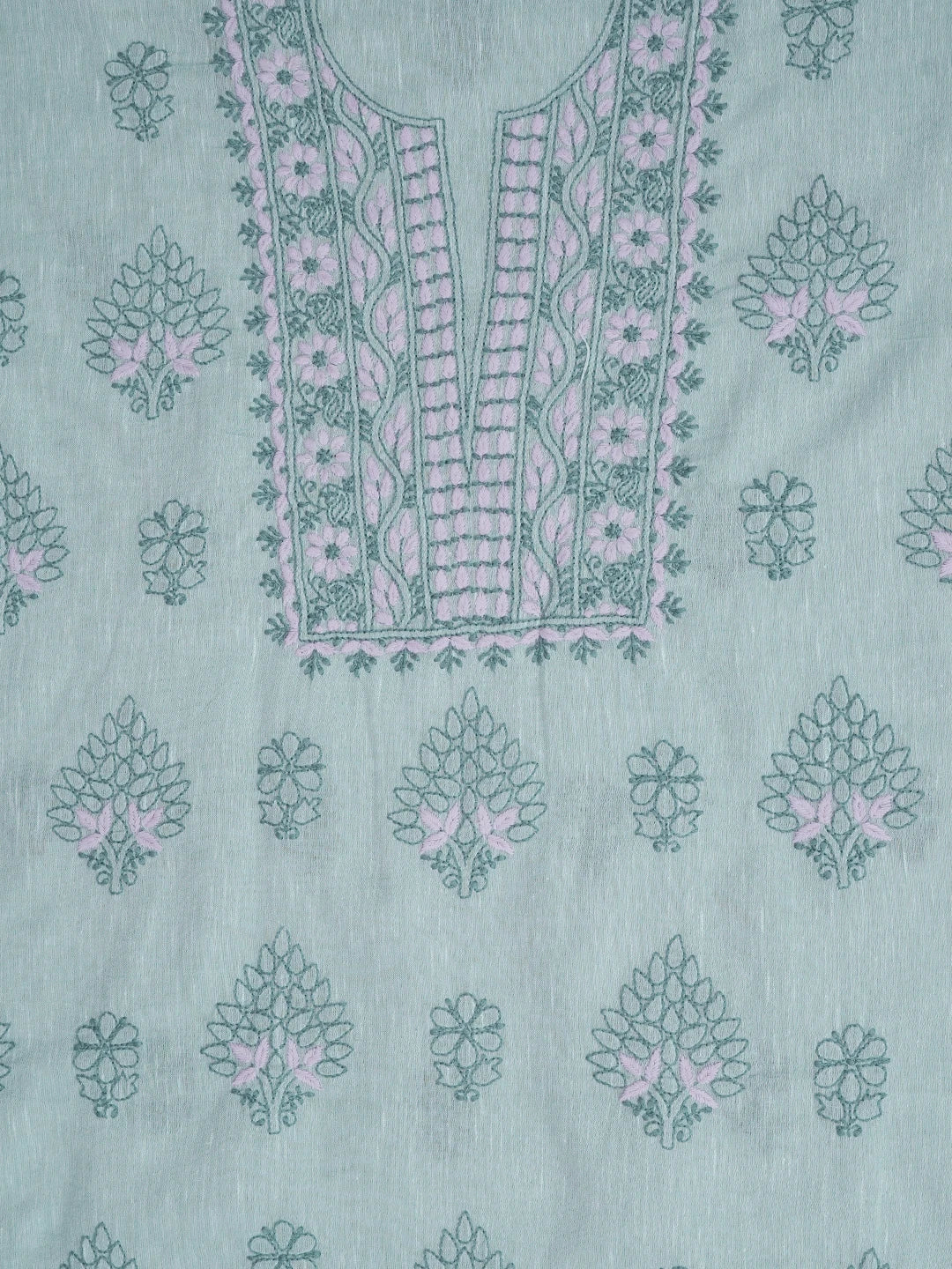 Ada Hand Embroidered Grey Linen Lucknowi Chikankari Unstitched Suit Piece 01A688437