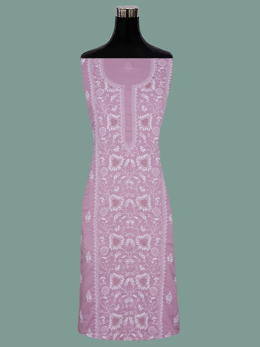 Ada Hand Embroidered Mauve Cotton Lucknowi Chikankari Unstitched Suit Piece 01A687369