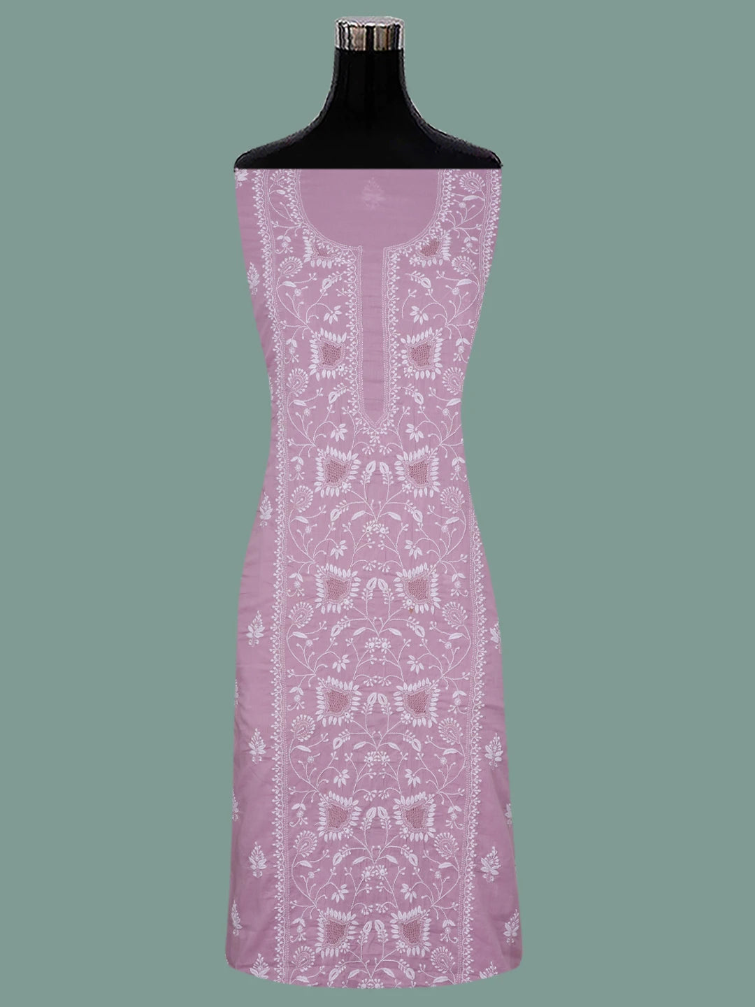 Ada Hand Embroidered Mauve Cotton Lucknowi Chikankari Unstitched Suit Piece 01A687369
