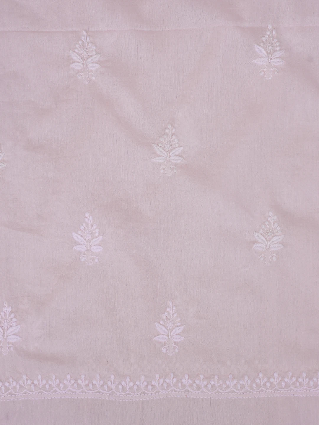 Ada Hand Embroidered Pink Cotton Lucknowi Chikankari Unstitched Suit Piece 01A687371