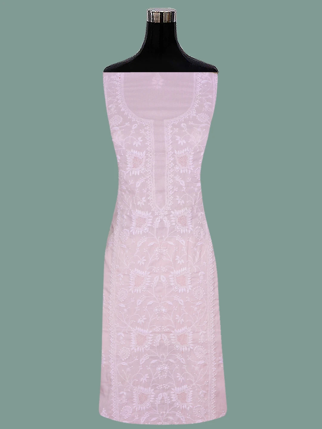 Ada Hand Embroidered Pink Cotton Lucknowi Chikankari Unstitched Suit Piece 01A687371
