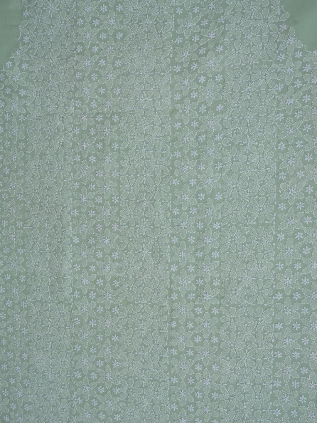 Ada Hand Embroidered Light Green Cotton Lucknowi Chikankari Unstitched Suit Piece 01A670253