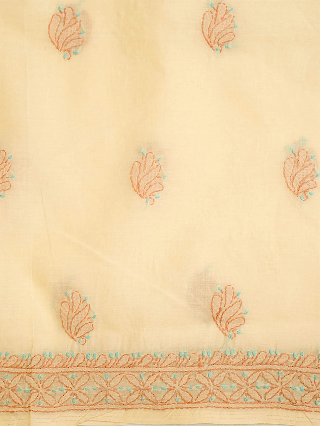 Ada Hand Embroidered Fawn Cotton Lucknowi Chikankari Unstitched Suit Piece 01A690746
