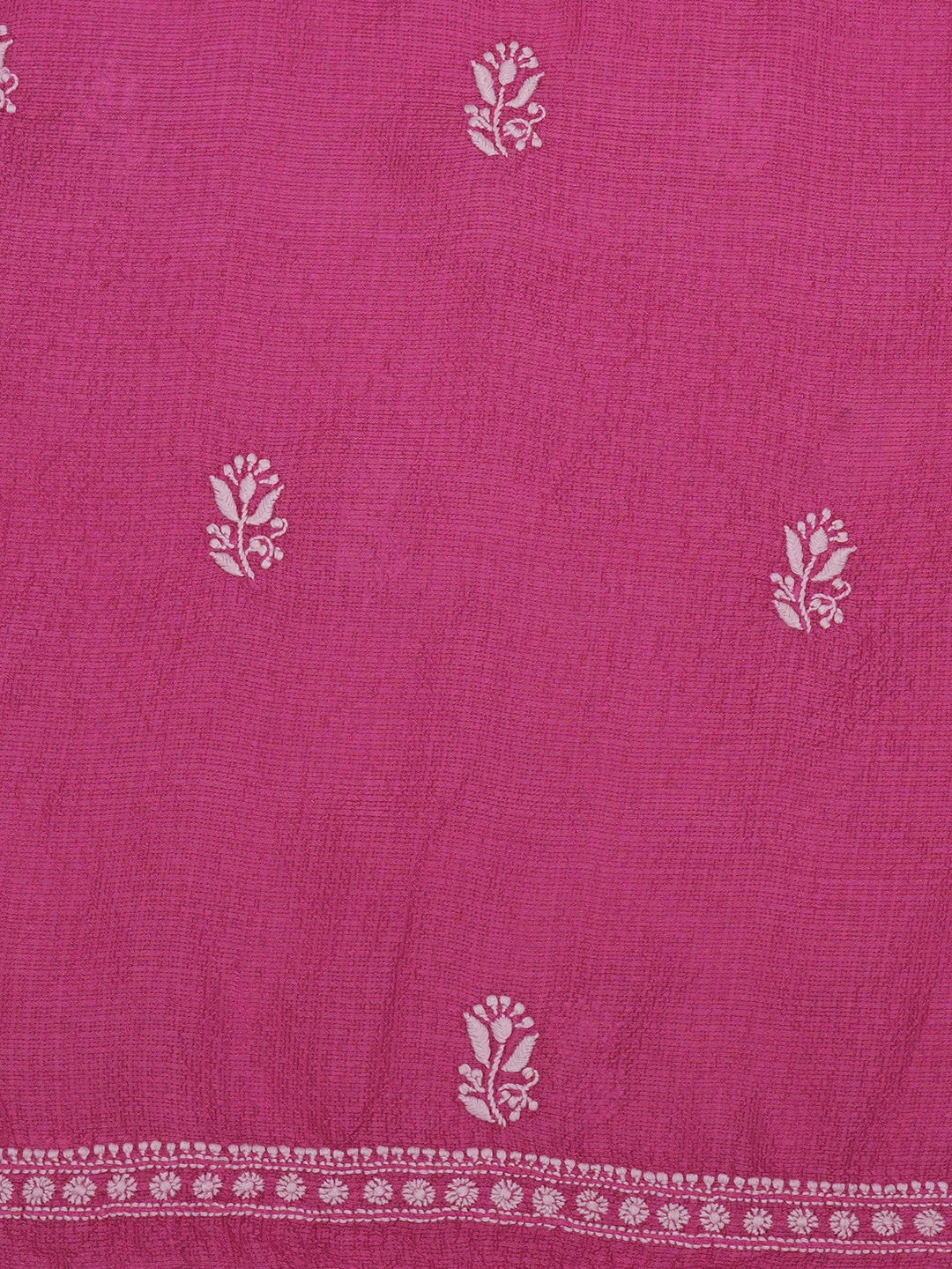 Ada Hand Embroidered Magenta Kota Silk Lucknowi Chikankari Unstitched Kurta Dupatta Set 01A662222