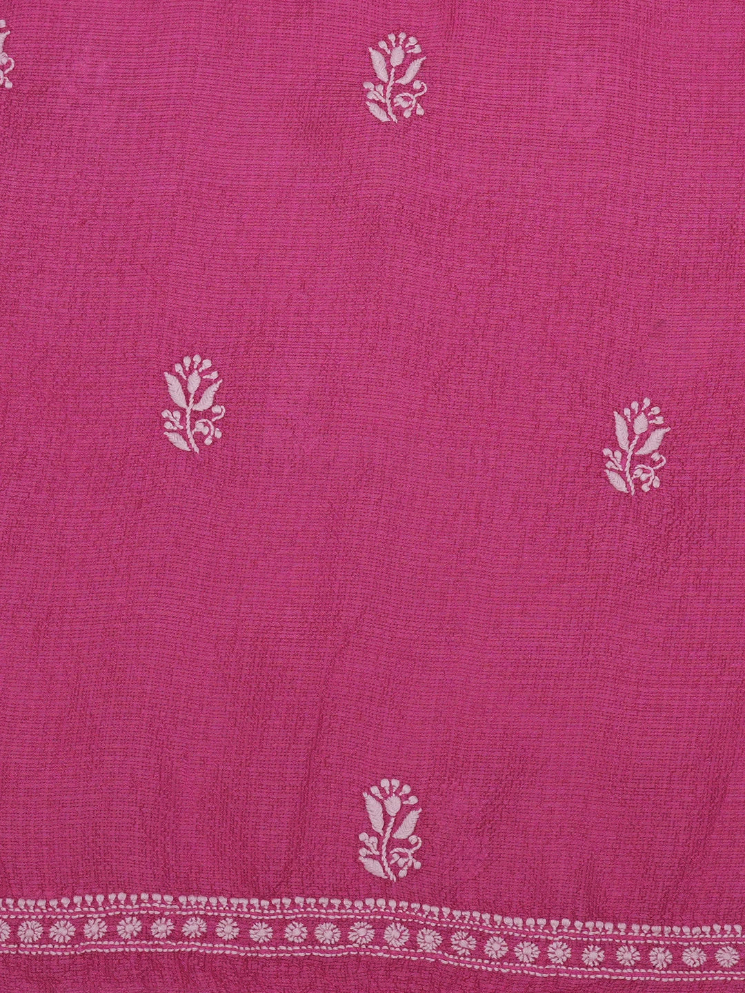 Ada Hand Embroidered Magenta Kota Silk Lucknowi Chikankari Unstitched Kurta Dupatta Set 01A662222