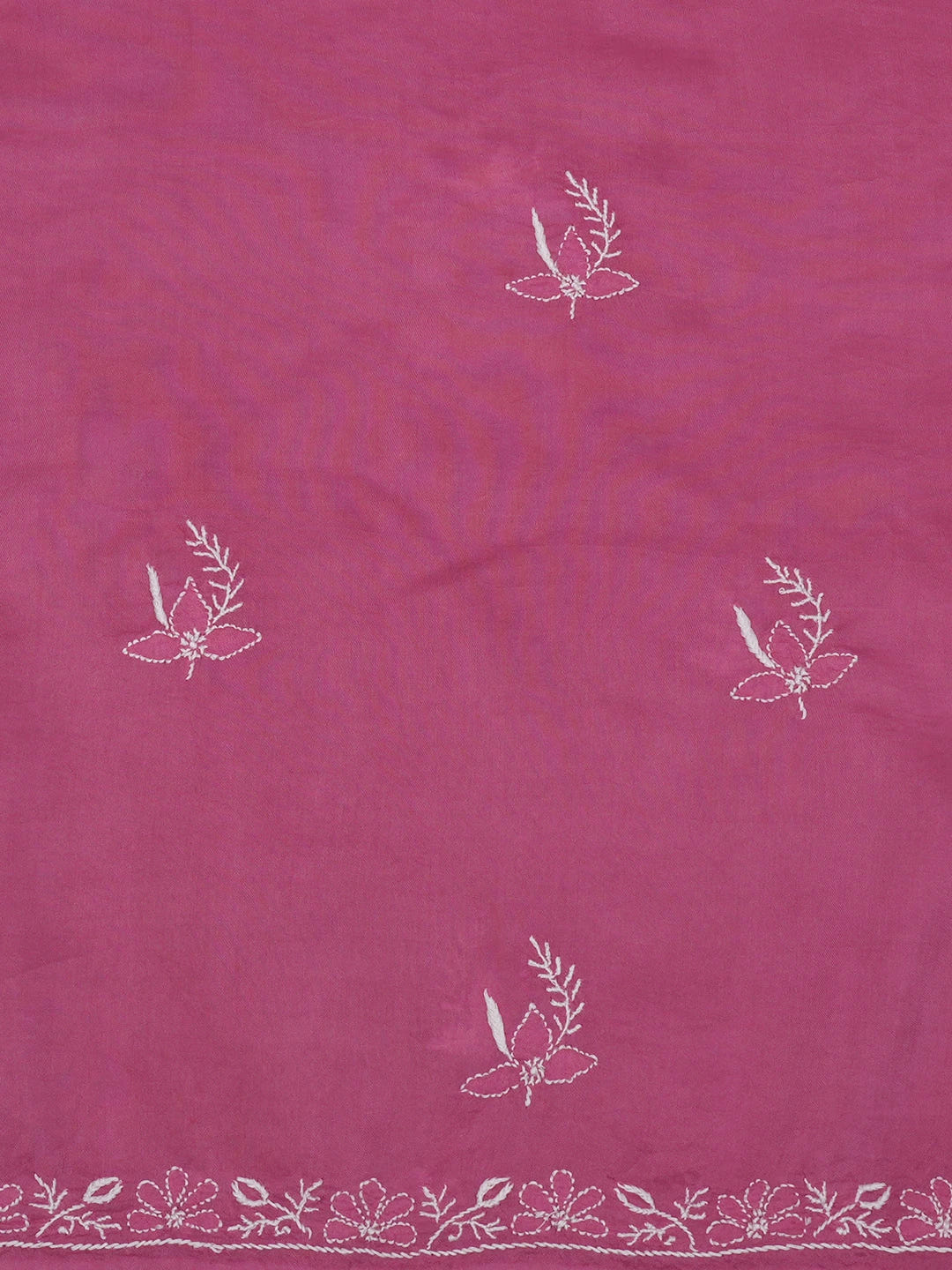 Ada Hand Embroidered Pink Muslin Lucknowi Chikankari Unstitched Kurta Dupatta Set 01A643190