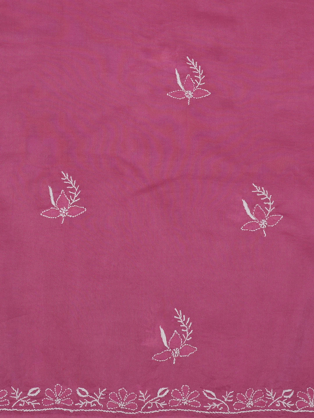Ada Hand Embroidered Pink Muslin Lucknowi Chikankari Unstitched Kurta Dupatta Set 01A643190