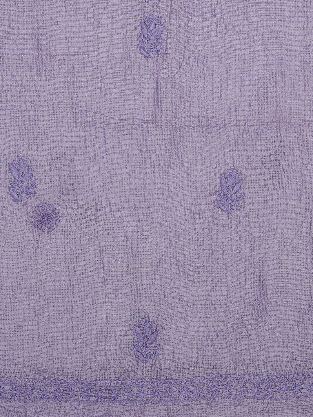Ada Hand Embroidere Mauve Kota Silk Lucknowi Chikankari Unstitched Kurta Dupatta Set 01A664933