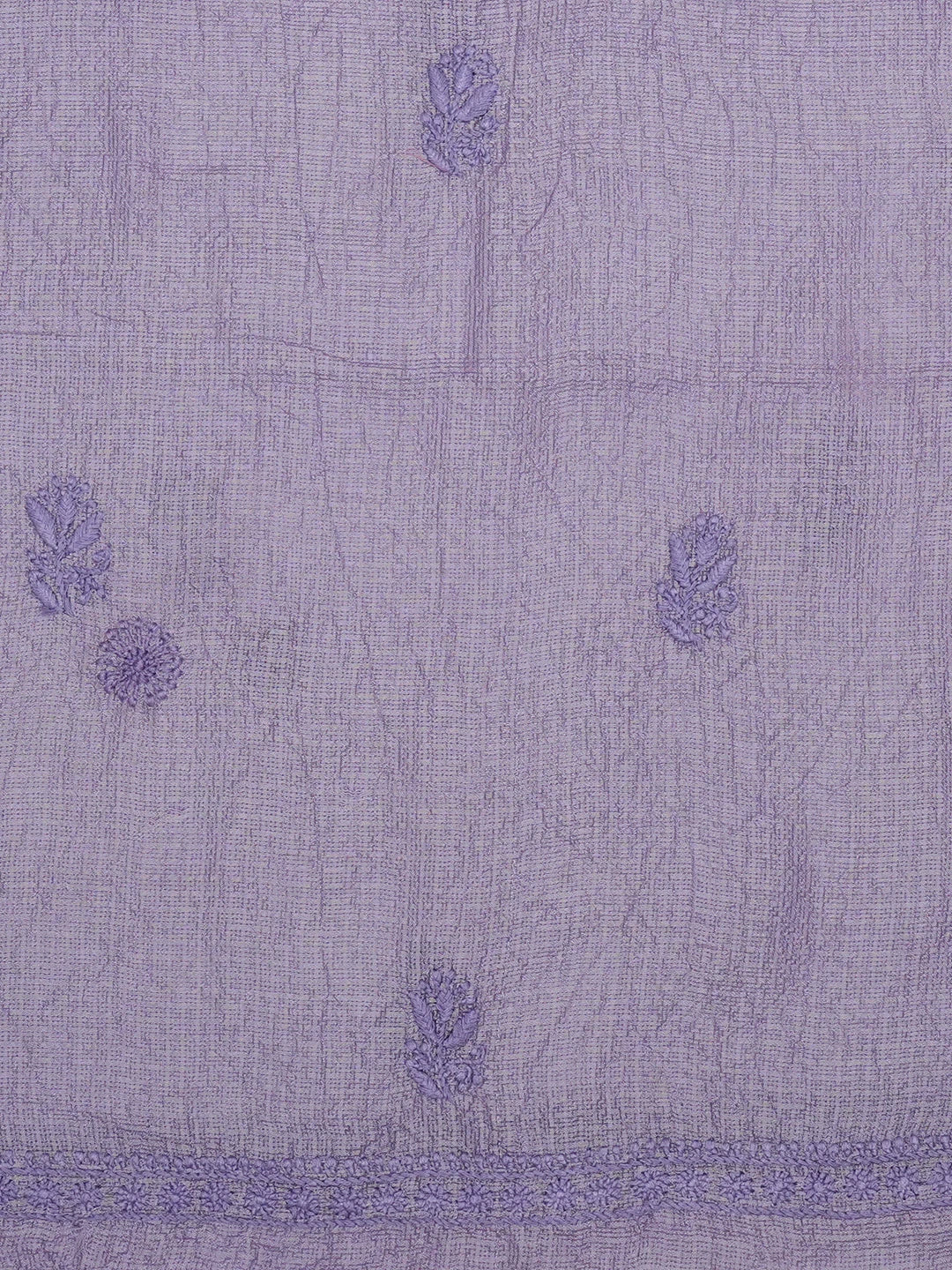Ada Hand Embroidere Mauve Kota Silk Lucknowi Chikankari Unstitched Kurta Dupatta Set 01A664933