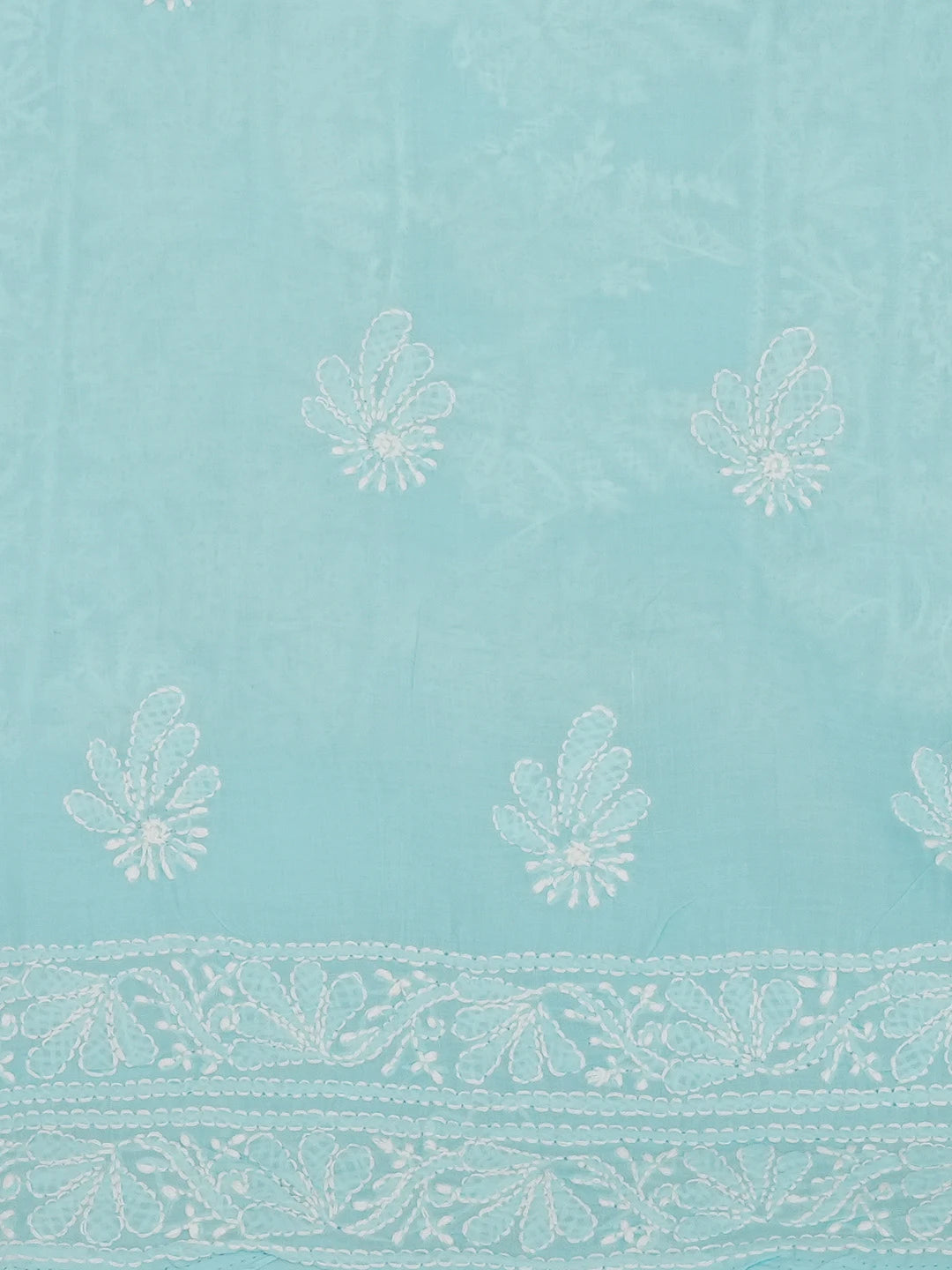 Ada Hand Embroidered Sky Blue Cotton Lucknowi Chikankari Unstitched Suit Piece 01A659512