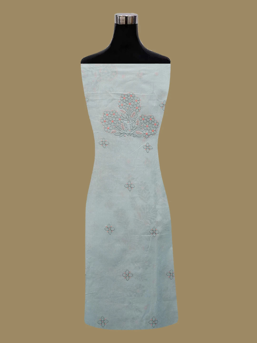 Ada Hand Embroidered Slate Grey Cotton Lucknowi Chikankari Unstitched Suit Piece 01A690666