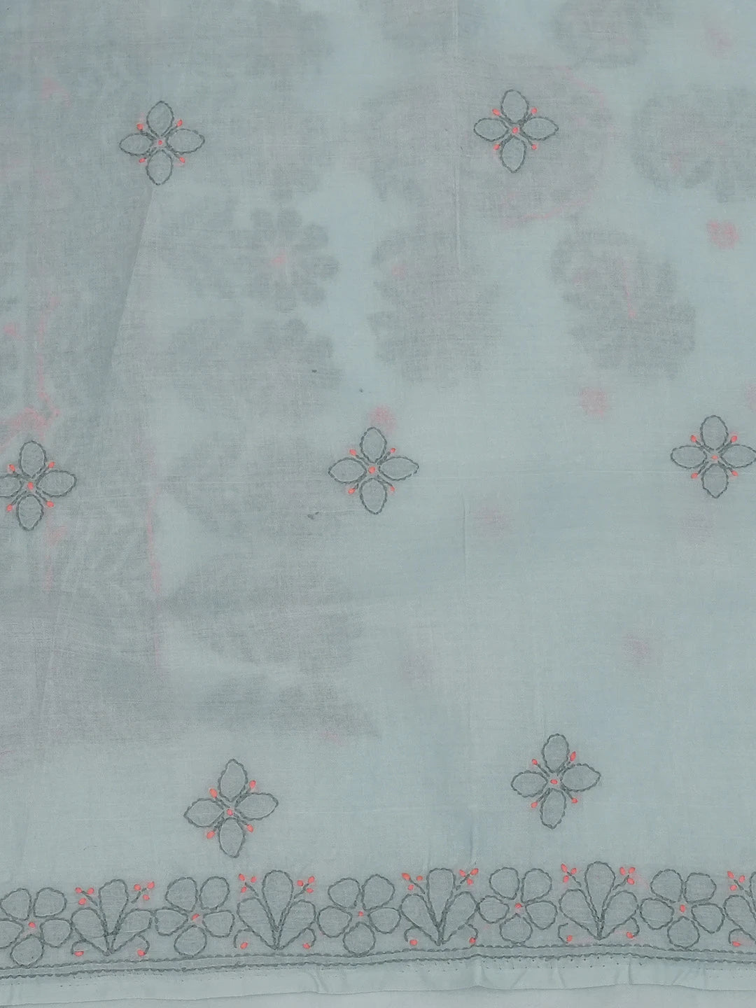 Ada Hand Embroidered Slate Grey Cotton Lucknowi Chikankari Unstitched Suit Piece 01A690666