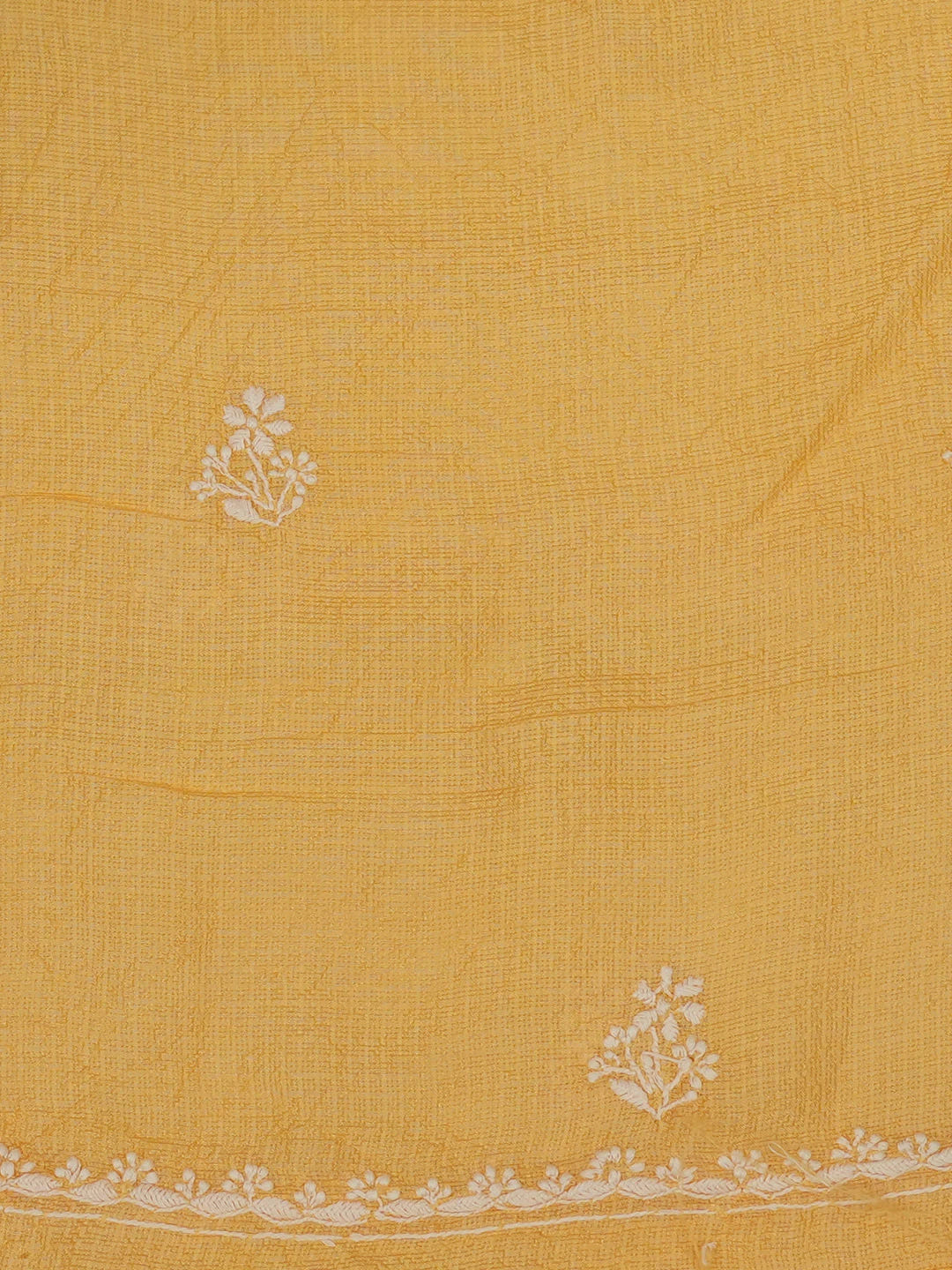 Ada Hand Embroidered Ombre Shade Of Orange Kota Silk Lucknowi Chikankari Unstitched Kurta Dupatta Set 01A650935