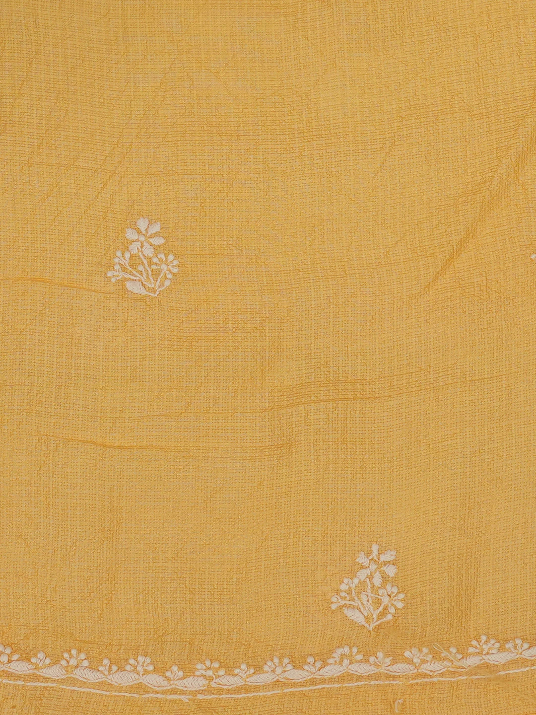 Ada Hand Embroidered Ombre Shade Of Orange Kota Silk Lucknowi Chikankari Unstitched Kurta Dupatta Set 01A650935