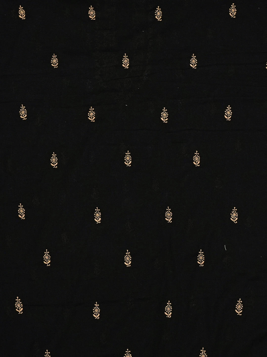 Ada Hand Embroidered Black Cotton Lucknowi Chikankari Unstitched Men's Kurta Piece 01A651947