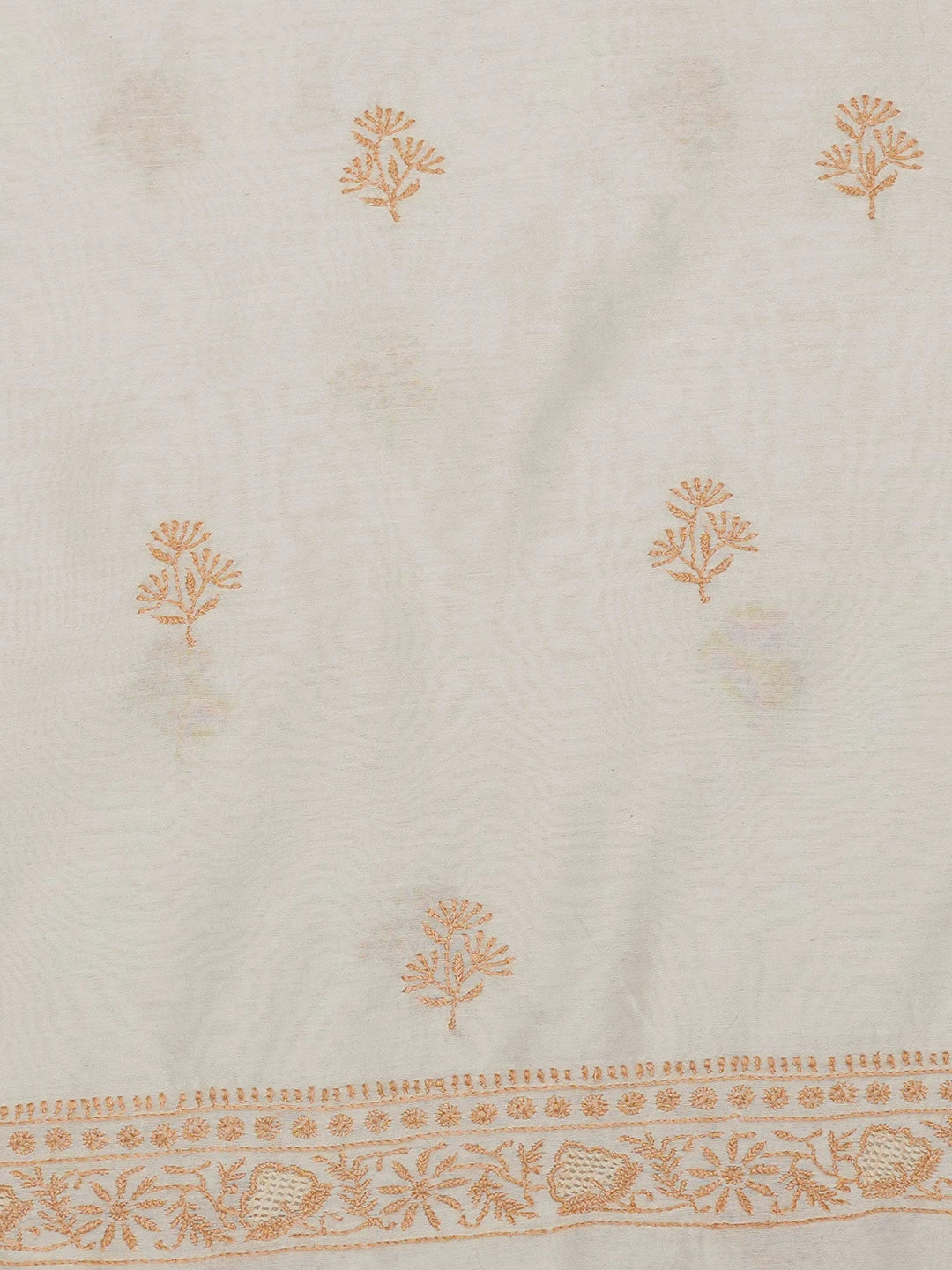 Ada Hand Embroidered Ivory White Chanderi Lucknowi Chikankari Unstitched Men's Kurta Piece 01A685772