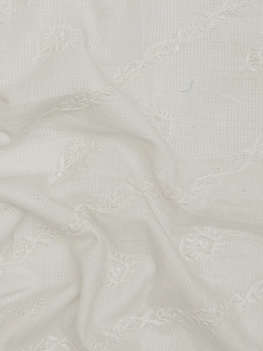 Ada Hand Embroidered White Linen Lucknowi Chikankari Unstitched Men's Kurta Piece 01A583302