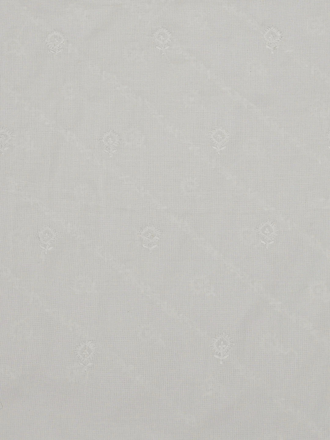 Ada Hand Embroidered White Linen Lucknowi Chikankari Unstitched Men's Kurta Piece 01A583302