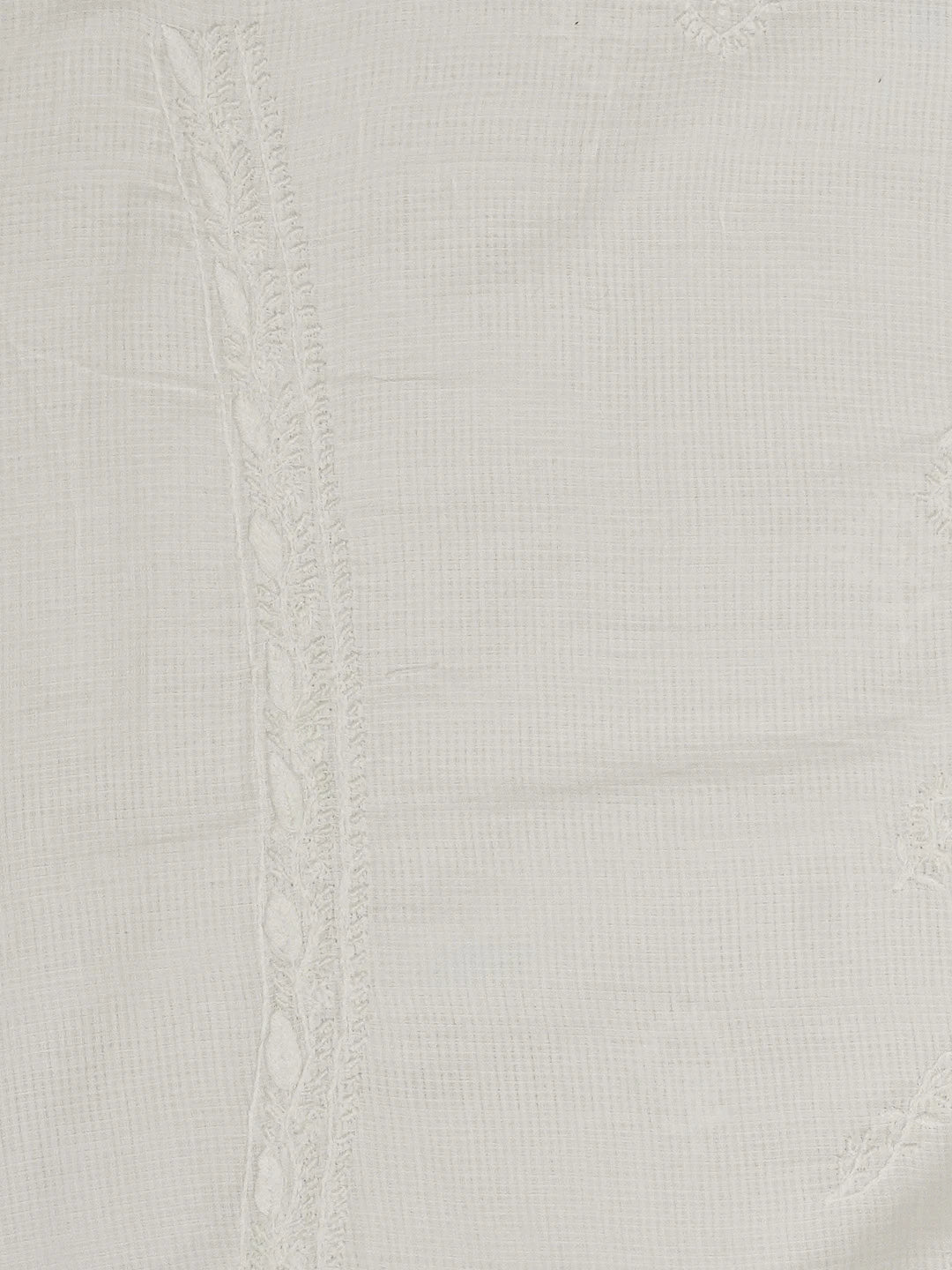 Ada Hand Embroidered White Linen Lucknowi Chikankari Unstitched Men's Kurta Piece 01A583302