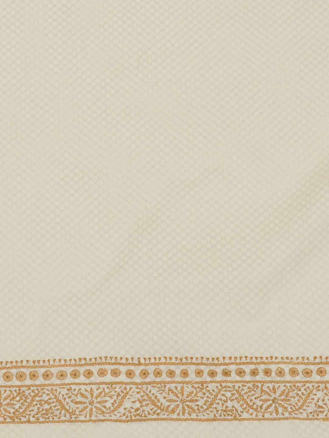 Ada Hand Embroidered Cream Cotton Lucknowi Chikankari Unstitched Men's Kurta Piece 01A697262