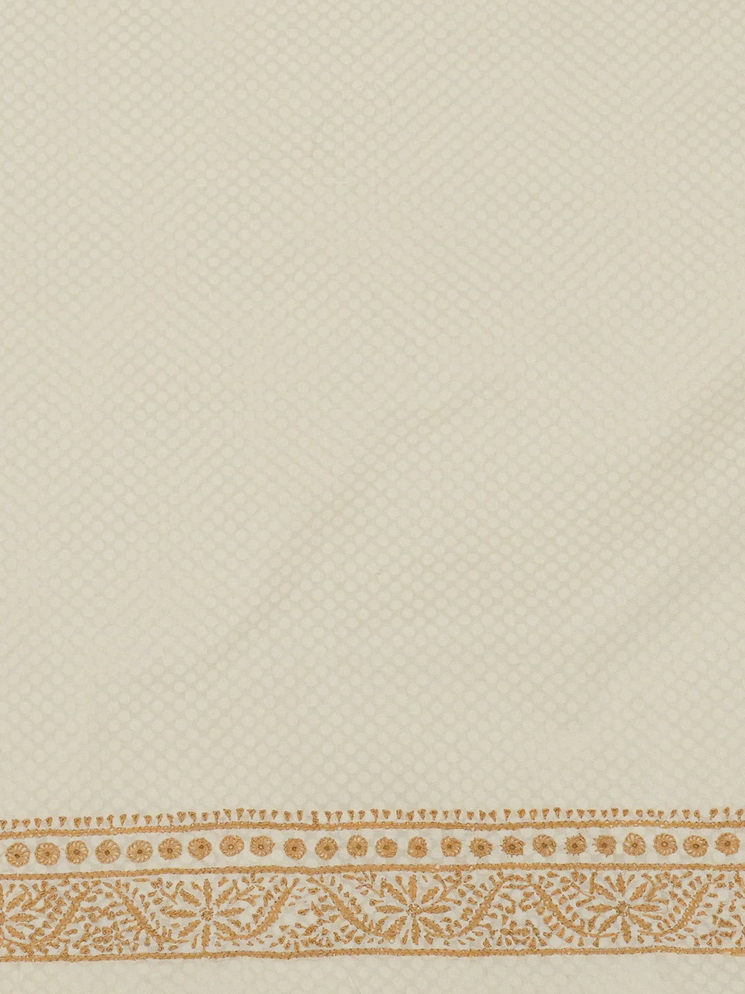 Ada Hand Embroidered Cream Cotton Lucknowi Chikankari Unstitched Men's Kurta Piece 01A697262