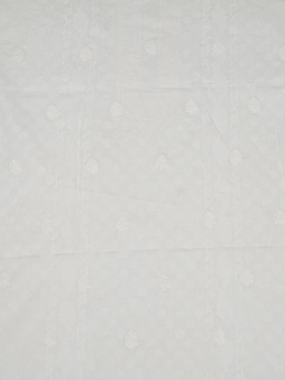 Ada Hand Embroidered White Cotton Lucknowi Chikankari Unstitched Men's Kurta Piece 01A186684