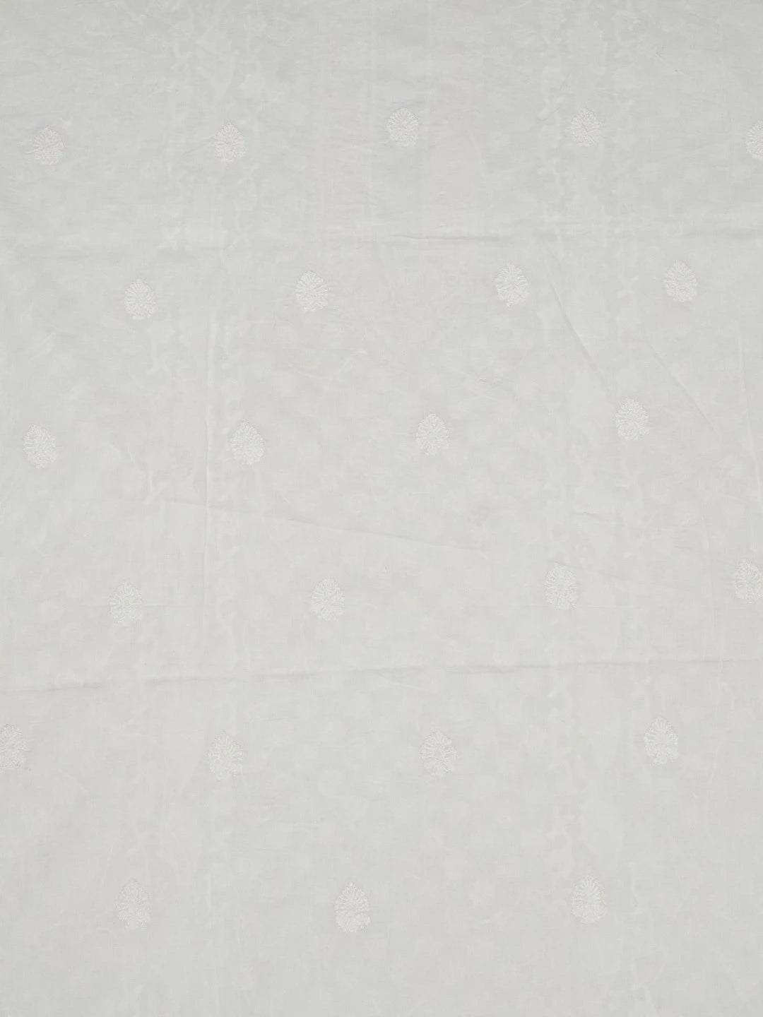 Ada Hand Embroidered White Cotton Lucknowi Chikankari Unstitched Men's Kurta Piece 01A186684