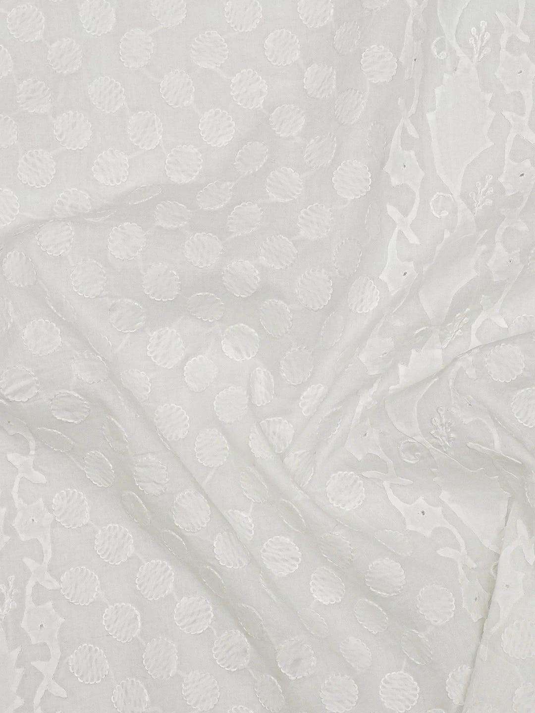 Ada Hand Embroidered White Cotton Lucknowi Chikankari Unstitched Men's Kurta Piece 01A186684