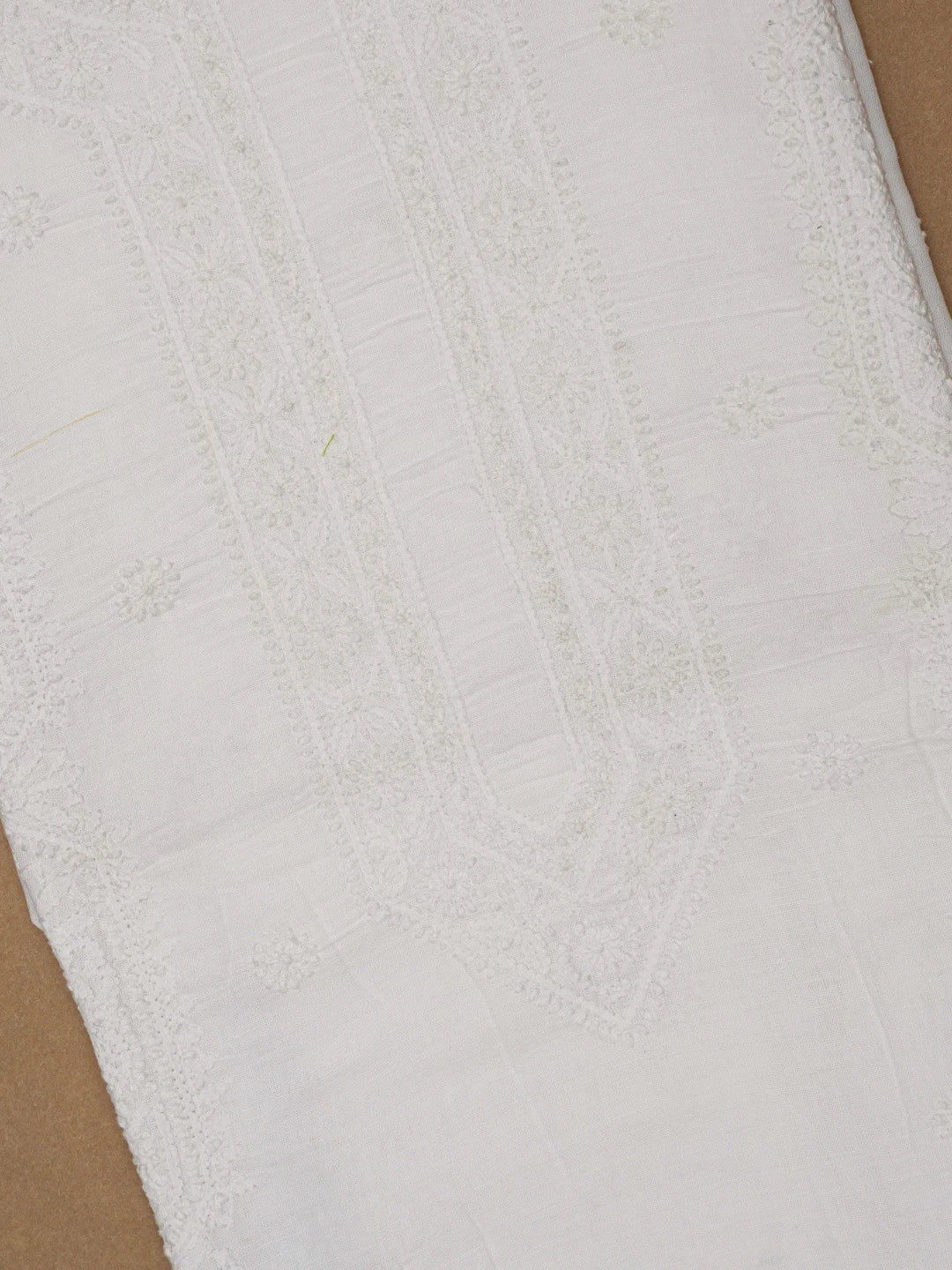 Ada Hand Embroidered White Linen Lucknowi Chikankari Unstitched Men's Kurta Piece 01A229916